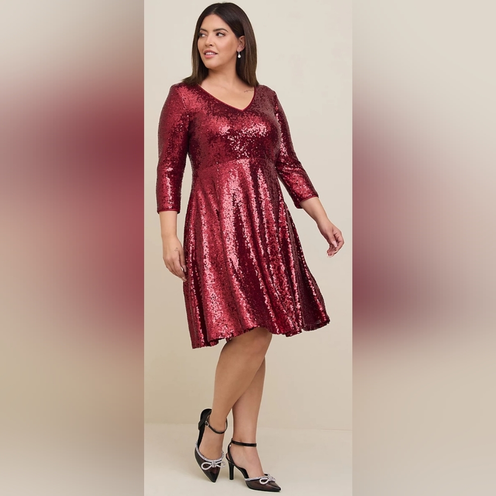 Torrid red sequin dress size 00 M/L 10